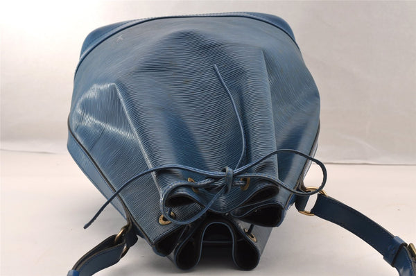 Authentic Louis Vuitton Epi Noe Shoulder Drawstring Bag Blue M44005 LV 4483I