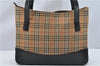 Authentic BURBERRY Nova Check Shoulder Tote Bag Canvas Leather Brown Beige 4484F