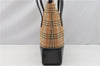 Authentic BURBERRY Nova Check Shoulder Tote Bag Canvas Leather Brown Beige 4484F