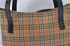 Authentic BURBERRY Nova Check Shoulder Tote Bag Canvas Leather Brown Beige 4484F