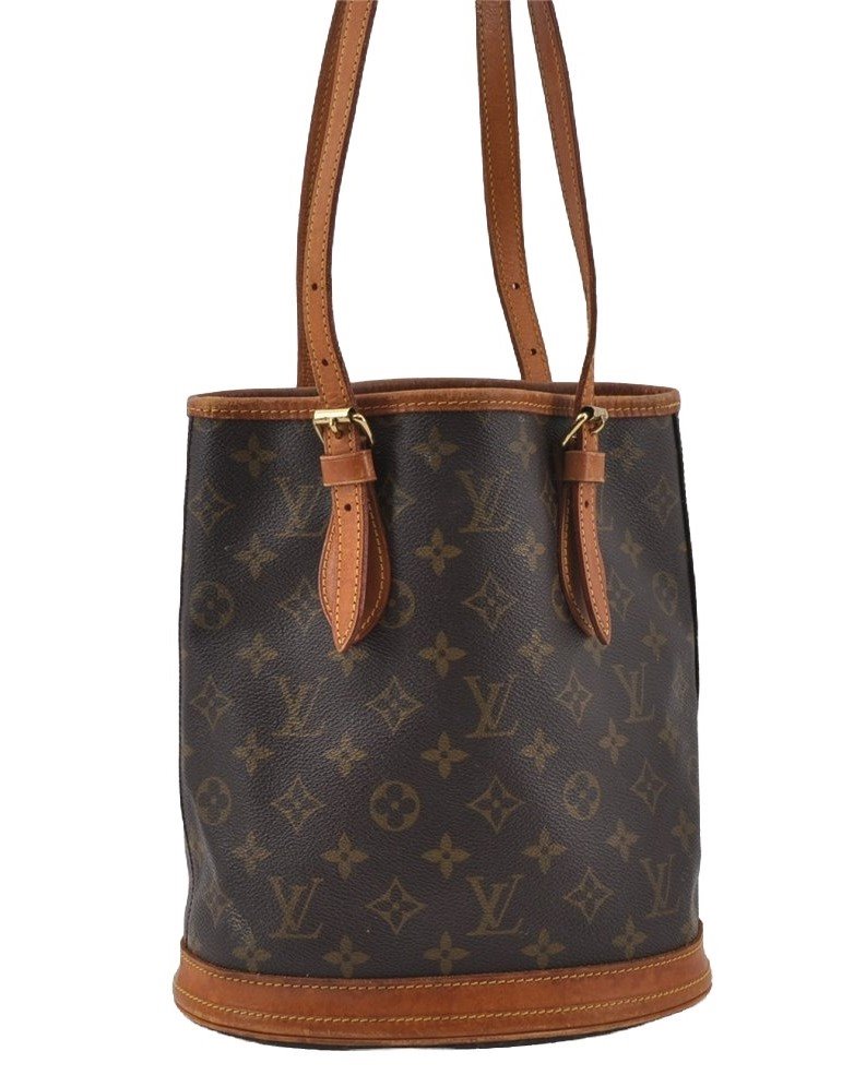 Authentic Louis Vuitton Monogram Bucket PM Shoulder Tote Bag M42238 Junk 4487I