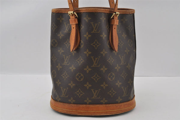 Authentic Louis Vuitton Monogram Bucket PM Shoulder Tote Bag M42238 Junk 4487I