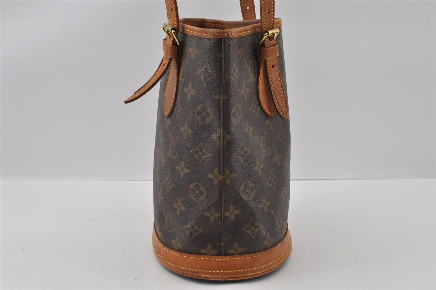 Authentic Louis Vuitton Monogram Bucket PM Shoulder Tote Bag M42238 Junk 4487I