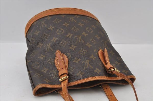 Authentic Louis Vuitton Monogram Bucket PM Shoulder Tote Bag M42238 Junk 4487I