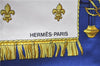 Authentic HERMES Carre 90 Scarf "VUE DU CARROSSE DE LA GALERE" Silk Blue 4489E