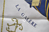 Authentic HERMES Carre 90 Scarf "VUE DU CARROSSE DE LA GALERE" Silk Blue 4489E