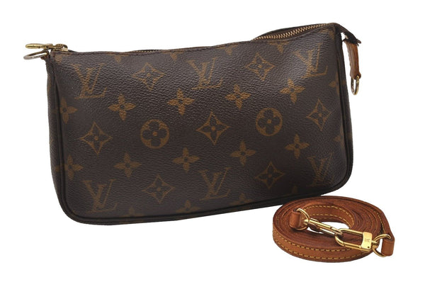 Authentic Louis Vuitton Monogram Pochette Accessoires Shoulder Cross Pouch 4490I