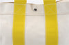 Authentic HERMES Bora Bora PM Tote Bag Canvas White Yellow 4497D