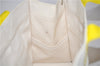 Authentic HERMES Bora Bora PM Tote Bag Canvas White Yellow 4497D