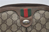 Authentic GUCCI Web Sherry Line Shoulder Cross Bag GG PVC Leather Brown 4498D