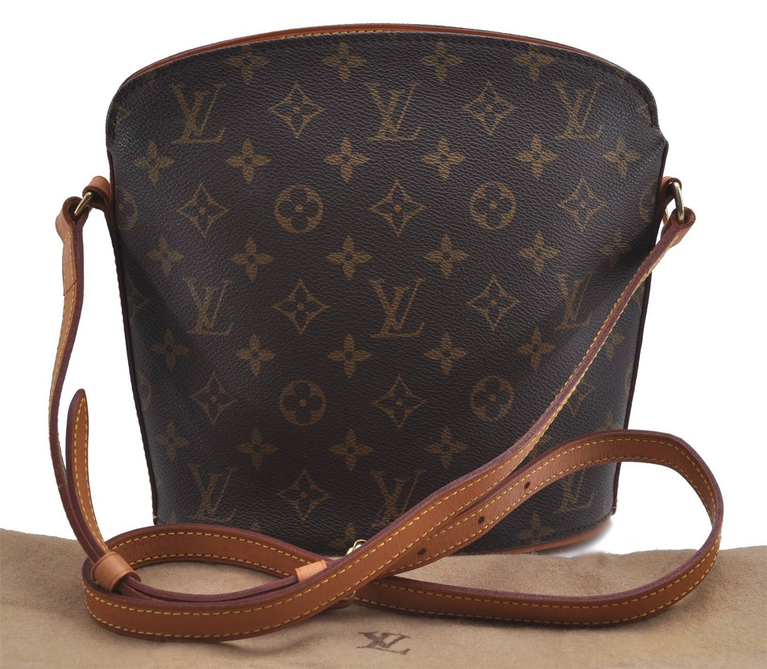 Authentic Louis Vuitton Monogram Drouot Shoulder Cross Body Bag M51290 LV 4500D
