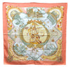 Authentic HERMES Carre 90 Scarf "Au dela des cinq mers" Silk Orange 4505E