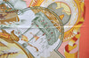 Authentic HERMES Carre 90 Scarf "Au dela des cinq mers" Silk Orange 4505E