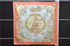 Authentic HERMES Carre 90 Scarf "Au dela des cinq mers" Silk Orange 4505E