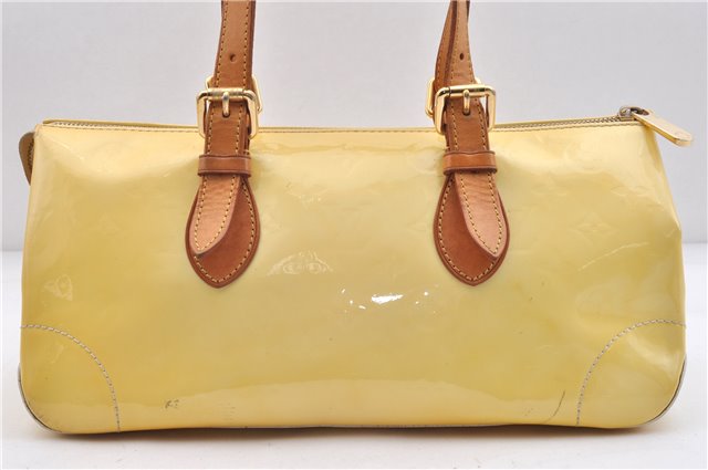 Auth LOUIS VUITTON Vernis Rose Wood Avenue Shoulder Hand Bag M93508 Yellow 4506C