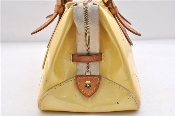 Auth LOUIS VUITTON Vernis Rose Wood Avenue Shoulder Hand Bag M93508 Yellow 4506C