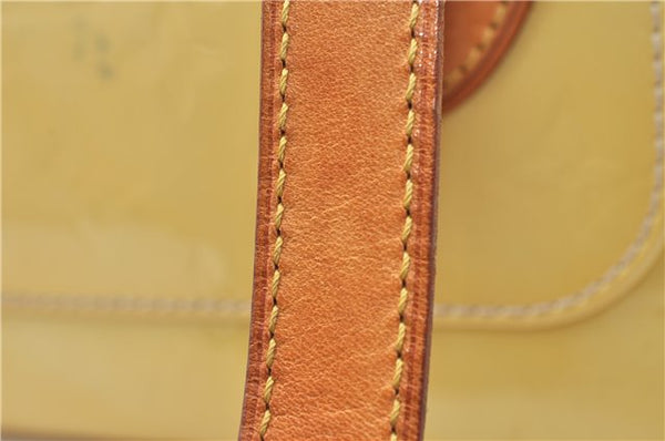 Auth LOUIS VUITTON Vernis Rose Wood Avenue Shoulder Hand Bag M93508 Yellow 4506C