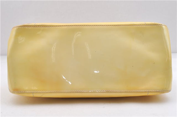 Auth LOUIS VUITTON Vernis Rose Wood Avenue Shoulder Hand Bag M93508 Yellow 4506C