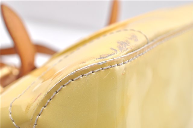 Auth LOUIS VUITTON Vernis Rose Wood Avenue Shoulder Hand Bag M93508 Yellow 4506C