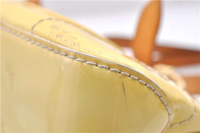 Auth LOUIS VUITTON Vernis Rose Wood Avenue Shoulder Hand Bag M93508 Yellow 4506C