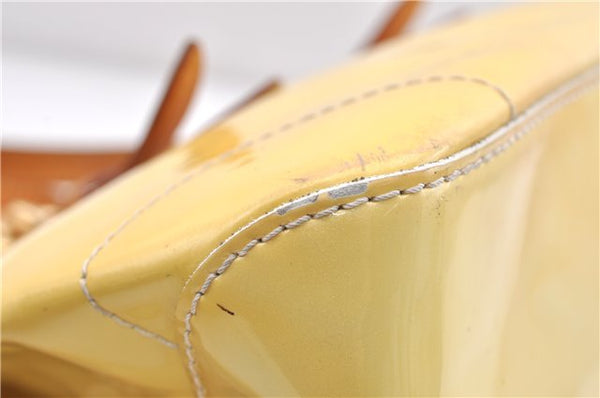 Auth LOUIS VUITTON Vernis Rose Wood Avenue Shoulder Hand Bag M93508 Yellow 4506C