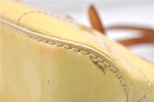 Auth LOUIS VUITTON Vernis Rose Wood Avenue Shoulder Hand Bag M93508 Yellow 4506C