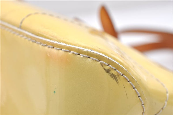 Auth LOUIS VUITTON Vernis Rose Wood Avenue Shoulder Hand Bag M93508 Yellow 4506C