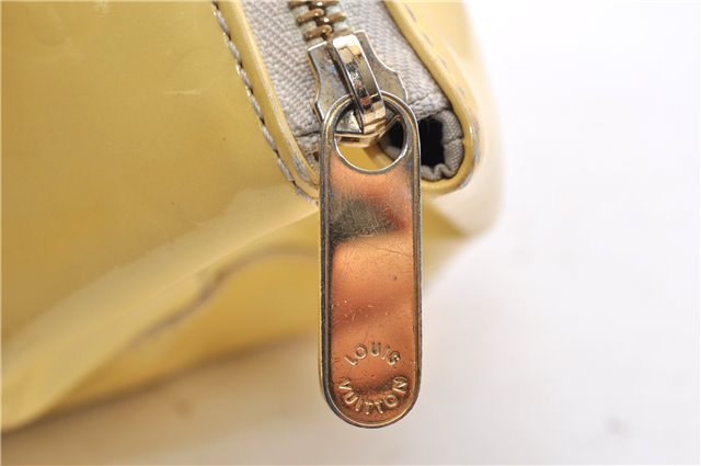 Auth LOUIS VUITTON Vernis Rose Wood Avenue Shoulder Hand Bag M93508 Yellow 4506C