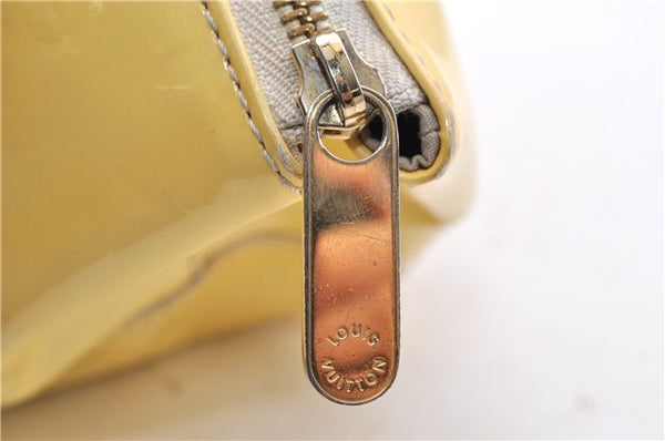 Auth LOUIS VUITTON Vernis Rose Wood Avenue Shoulder Hand Bag M93508 Yellow 4506C