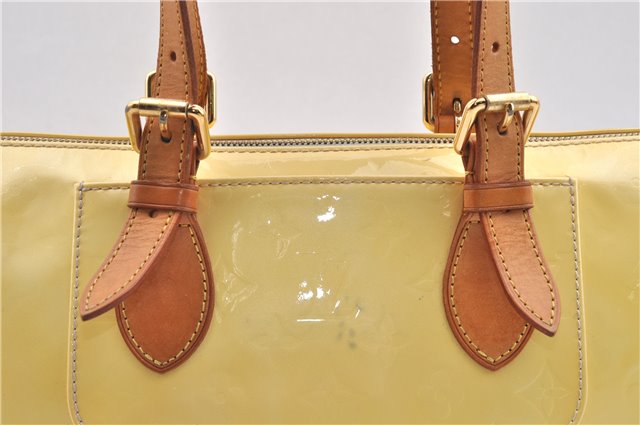 Auth LOUIS VUITTON Vernis Rose Wood Avenue Shoulder Hand Bag M93508 Yellow 4506C