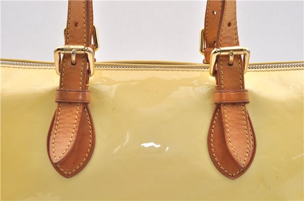 Auth LOUIS VUITTON Vernis Rose Wood Avenue Shoulder Hand Bag M93508 Yellow 4506C