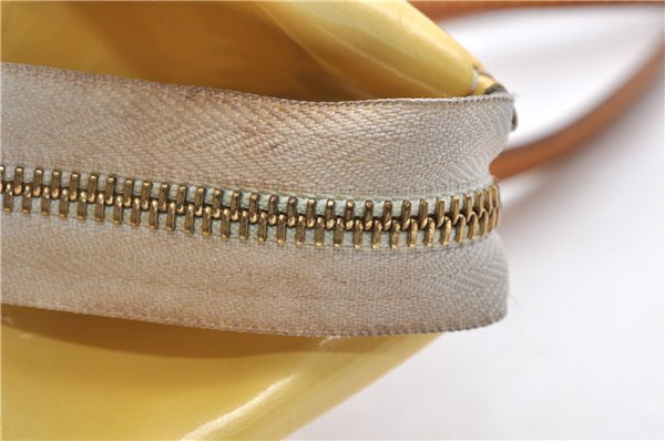 Auth LOUIS VUITTON Vernis Rose Wood Avenue Shoulder Hand Bag M93508 Yellow 4506C