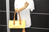 Auth LOUIS VUITTON Vernis Rose Wood Avenue Shoulder Hand Bag M93508 Yellow 4506C