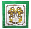 Authentic HERMES Carre 90 Scarf "BRIDES de GALA par" Silk Green 4506E