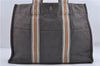 Authentic HERMES Fourre Tout MM Hand Tote Bag Purse Canvas Gray 4507D