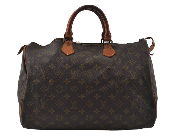 Authentic Louis Vuitton Monogram Speedy 35 Hand Boston Bag M41524 LV Junk 4507I