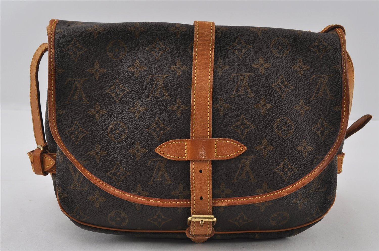 Authentic Louis Vuitton Monogram Saumur 30 Shoulder Cross Bag M42256 LV 4509I