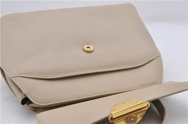 Authentic GIVENCHY Vintage Leather Shoulder Hand Bag Purse Beige 4511D