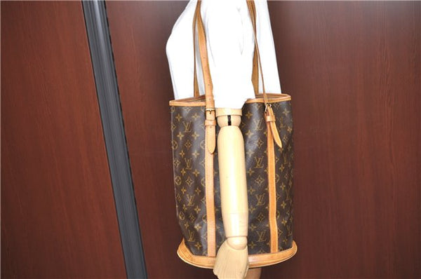 Authentic Louis Vuitton Monogram Bucket GM Shoulder Bag M42236 LV Junk 4512D