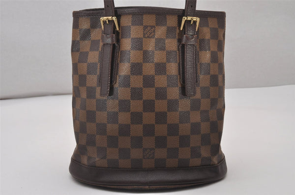 Authentic Louis Vuitton Damier Marais Bucket Shoulder Tote Bag N42240 LV 4512I