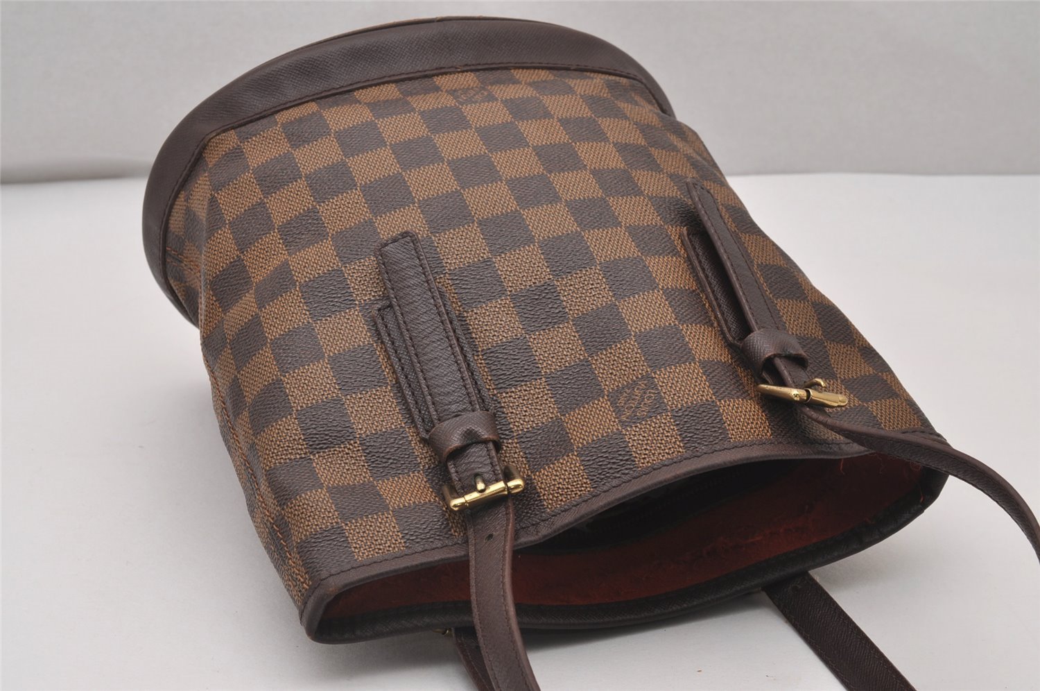 Authentic Louis Vuitton Damier Marais Bucket Shoulder Tote Bag N42240 LV 4512I