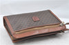 Authentic CELINE Macadam Blason Pattern Clutch Hand Bag PVC Leather Brown 4514D