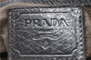 Authentic PRADA Canvas Leather Shoulder Cross Body Bag Purse Beige Silver 4515D