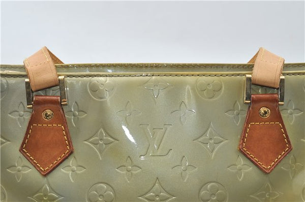 Authentic Louis Vuitton Vernis Houston Shoulder Bag M91053 Light Green LV 4516D