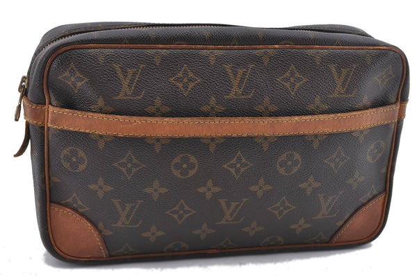 Authentic Louis Vuitton Monogram Compiegne 28 Clutch Hand Bag M51845 LV 4517D