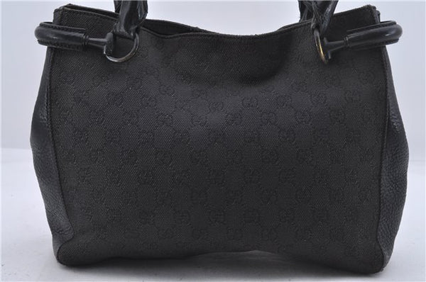 Authentic GUCCI Shoulder Tote Bag GG Canvas Leather 101971 Black 4519D