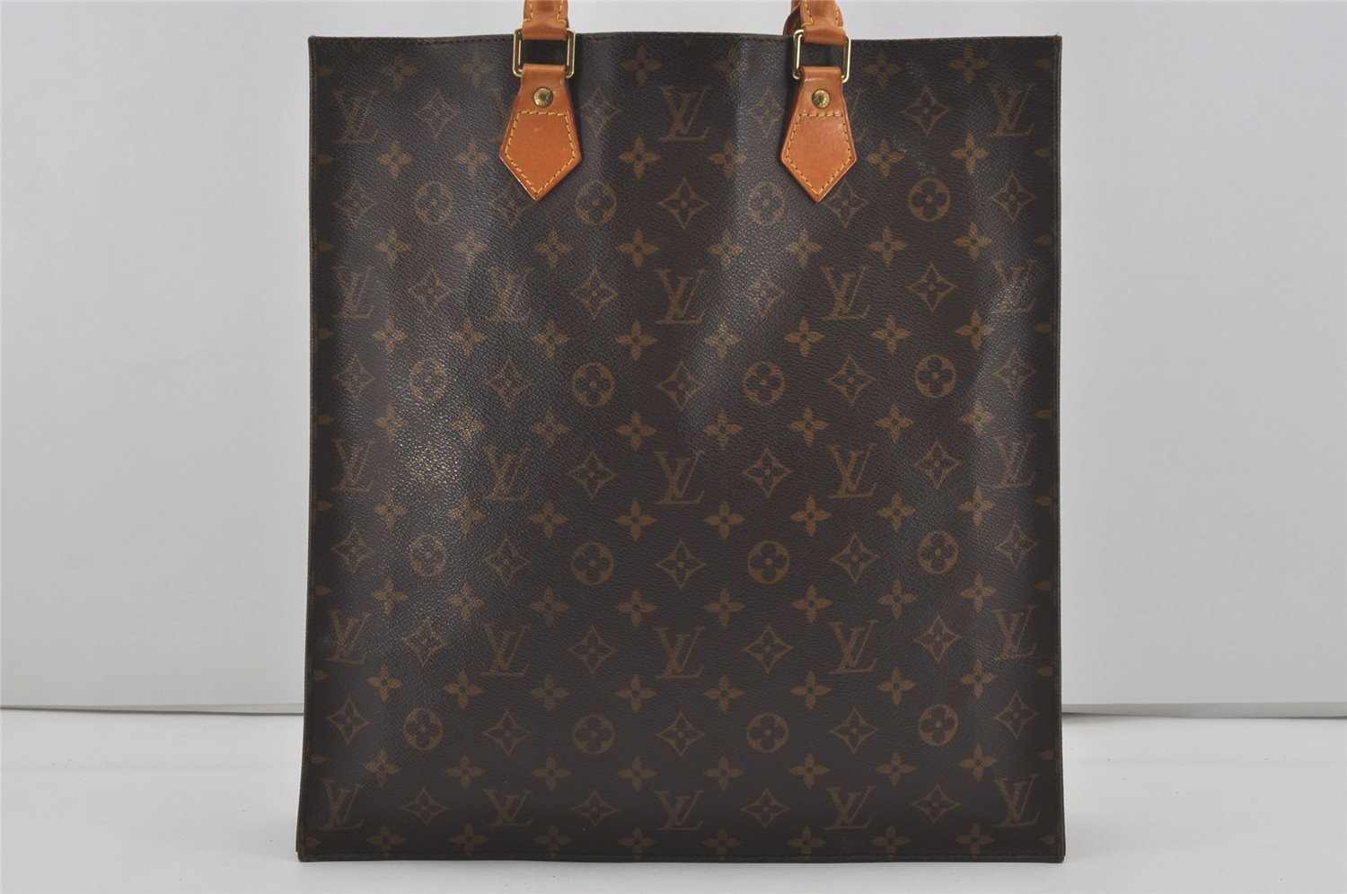 Authentic Louis Vuitton Monogram Sac Plat Hand Tote Bag M51140 LV Junk 4519I