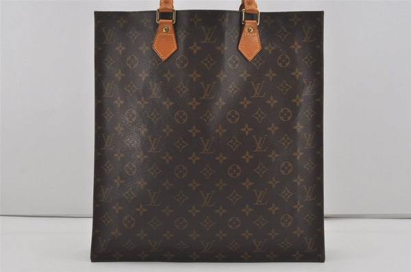 Authentic Louis Vuitton Monogram Sac Plat Hand Tote Bag M51140 LV Junk 4519I