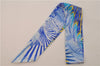 Authentic HERMES Twilly Scarf Silk "Mythiques phoenix" Blue Box 4520D