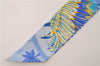 Authentic HERMES Twilly Scarf Silk "Mythiques phoenix" Blue Box 4520D